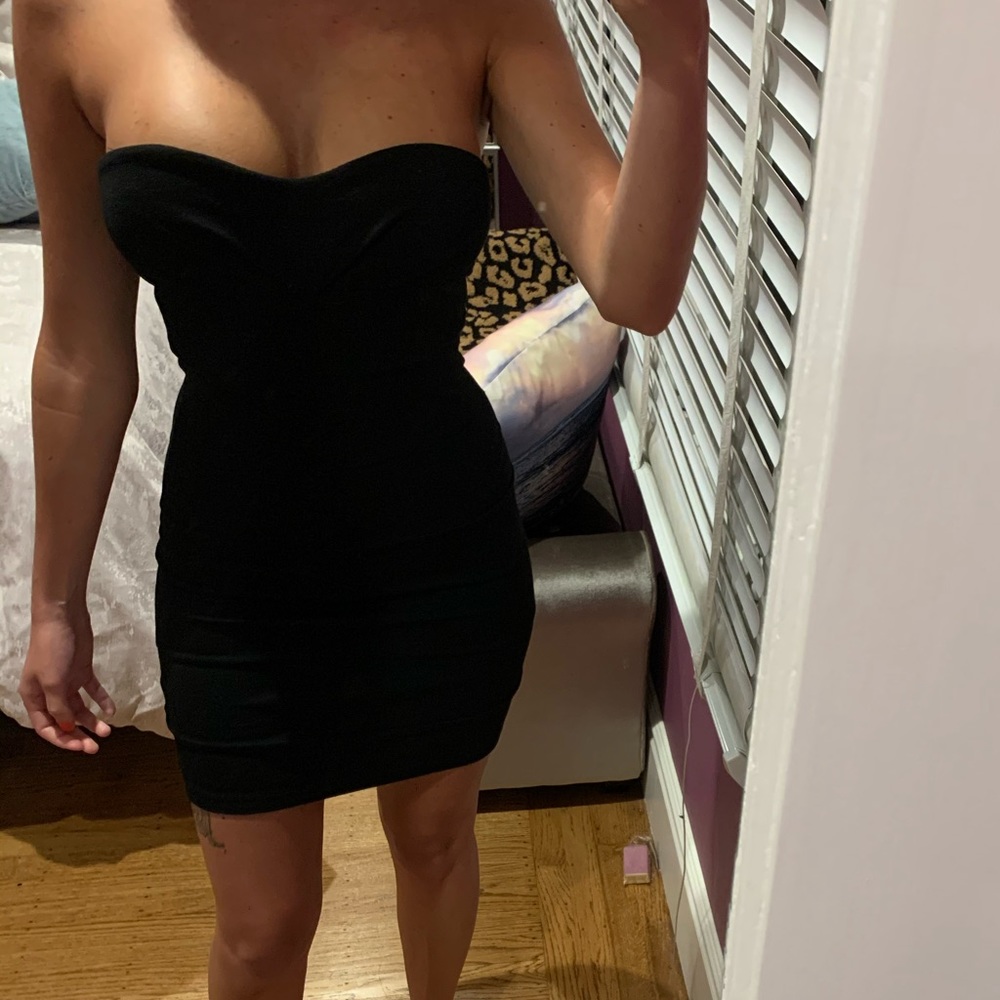 Strapless Black Mini Dress - Picture 2 of 3